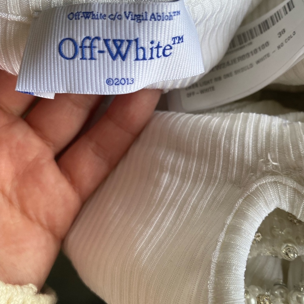 Elegant Off-White by Virgil Abloh One-Shoulder Dress - Picture 9 of 12